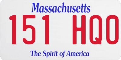 MA license plate 151HQ0