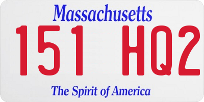 MA license plate 151HQ2