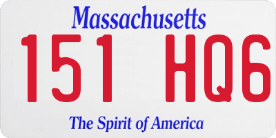 MA license plate 151HQ6