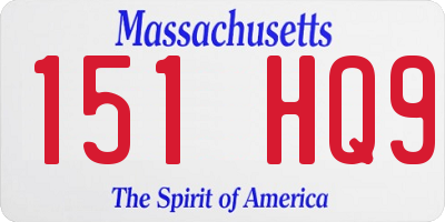 MA license plate 151HQ9
