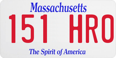 MA license plate 151HR0