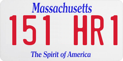 MA license plate 151HR1