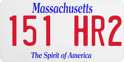 MA license plate 151HR2