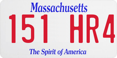 MA license plate 151HR4