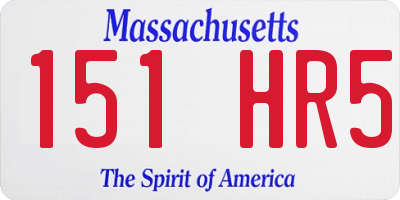 MA license plate 151HR5