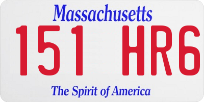 MA license plate 151HR6