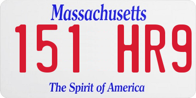 MA license plate 151HR9
