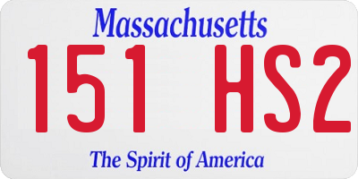 MA license plate 151HS2