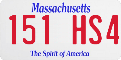 MA license plate 151HS4