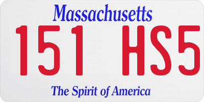 MA license plate 151HS5