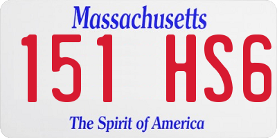MA license plate 151HS6