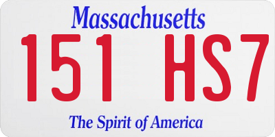 MA license plate 151HS7
