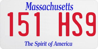 MA license plate 151HS9