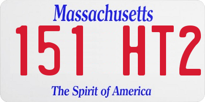 MA license plate 151HT2