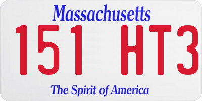 MA license plate 151HT3