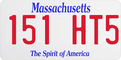 MA license plate 151HT5