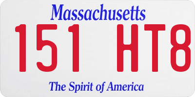 MA license plate 151HT8
