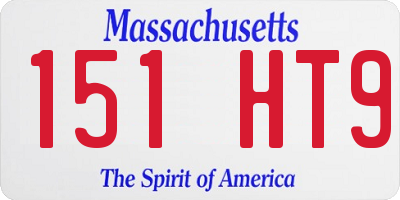 MA license plate 151HT9