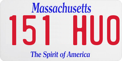 MA license plate 151HU0