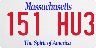 MA license plate 151HU3