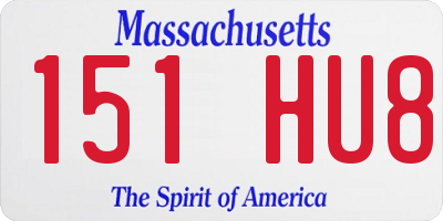 MA license plate 151HU8