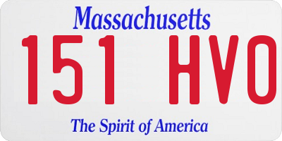 MA license plate 151HV0