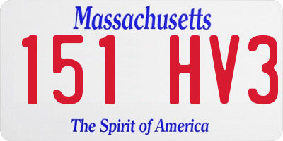 MA license plate 151HV3