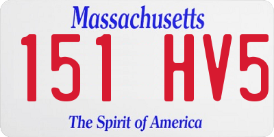 MA license plate 151HV5