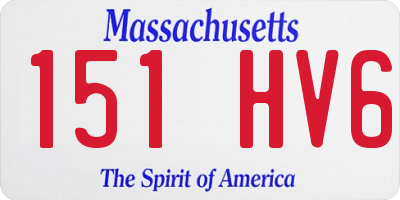 MA license plate 151HV6