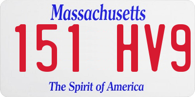 MA license plate 151HV9