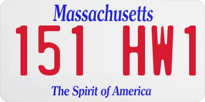 MA license plate 151HW1