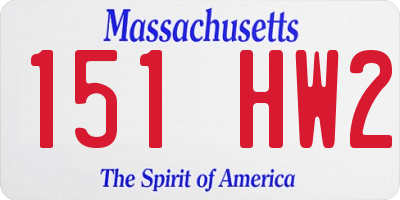 MA license plate 151HW2