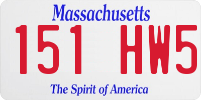 MA license plate 151HW5