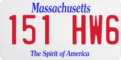 MA license plate 151HW6