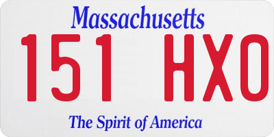 MA license plate 151HX0