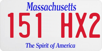 MA license plate 151HX2