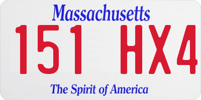 MA license plate 151HX4