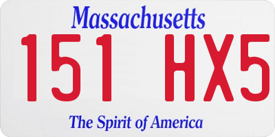 MA license plate 151HX5