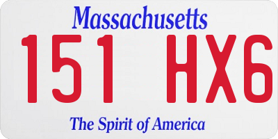 MA license plate 151HX6