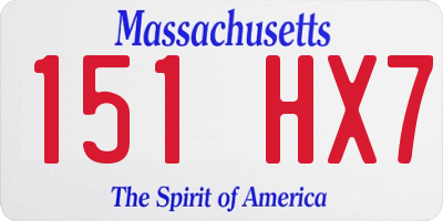 MA license plate 151HX7