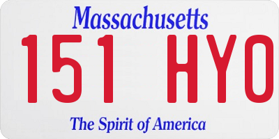 MA license plate 151HY0