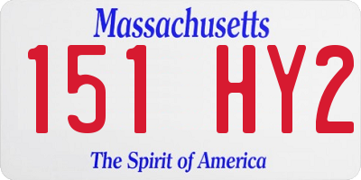MA license plate 151HY2