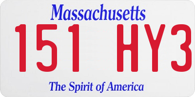 MA license plate 151HY3