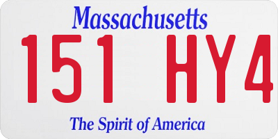 MA license plate 151HY4