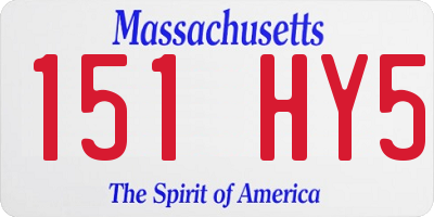 MA license plate 151HY5