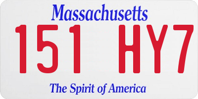 MA license plate 151HY7
