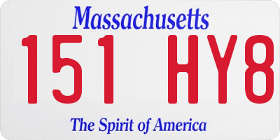 MA license plate 151HY8