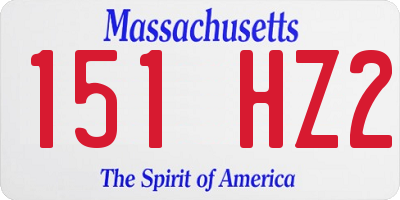 MA license plate 151HZ2
