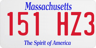 MA license plate 151HZ3