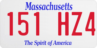 MA license plate 151HZ4